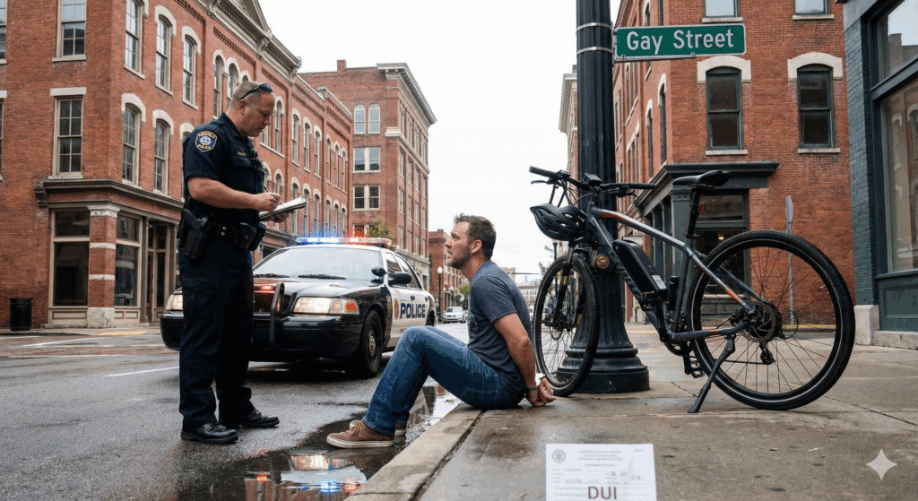 Is DUI Arrest Possible on an E-Bike or E-Scooter in Tennessee? AI Image