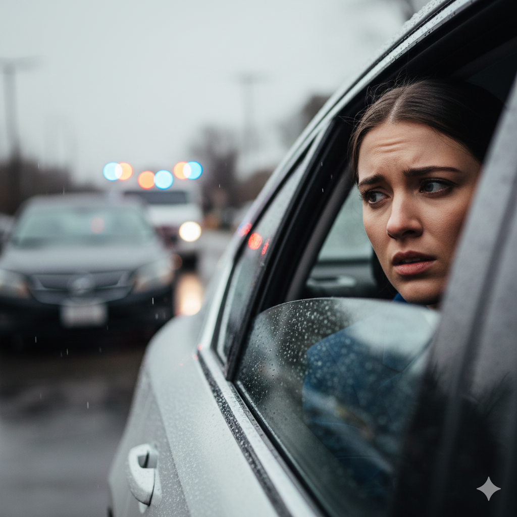 OEB Law: Who is Liable in an Uber or Lyft Accident in Tennessee? - Concerned passenger in the back of a car after a Tennessee rideshare accident, highlighting the issue of Uber and Lyft liability in Knoxville.