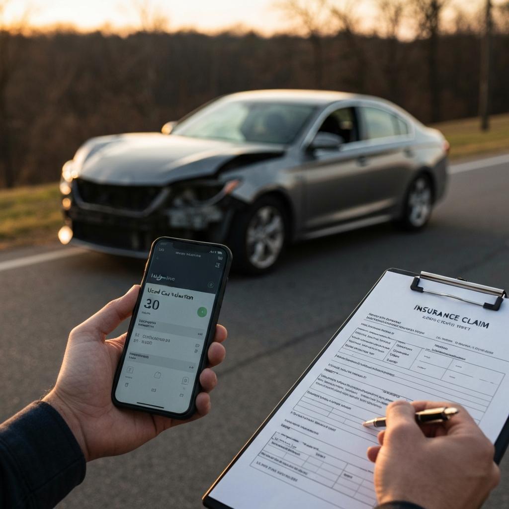 OEB Law - Car owner in Knoxville disputes a low insurance offer, comparing vehicle values online after a car is considered a total loss in Tennessee.