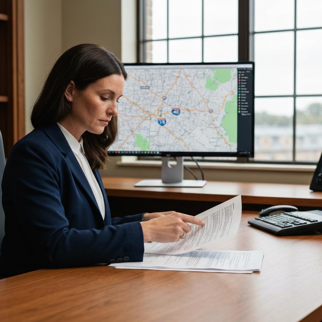 Do You Need a Lawyer for a Fatal Crash Claim in Knoxville, TN? Diligent Knoxville fatal crash claim lawyer proactively reviewing accident reports and case evidence at her desk in a modern law office.
