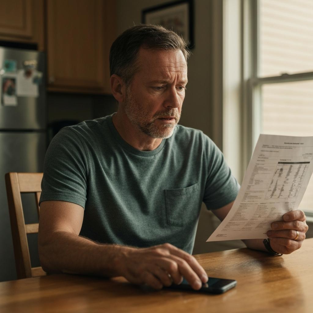 Signed a Settlement Release But Your Injuries Got Worse: What Are the Options in Tennessee. Worried man in Knoxville, TN reviews a medical scan, concerned his injuries got worse after he signed a settlement release and needs legal help.